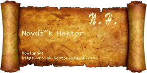 Novák Hektor névjegykártya